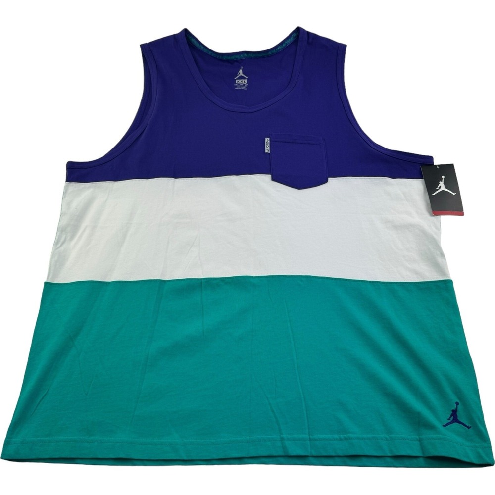 NWT‎ DS Jordan Purple White & Green Charlotte Hornets 2012 Tank Top Size 2XL